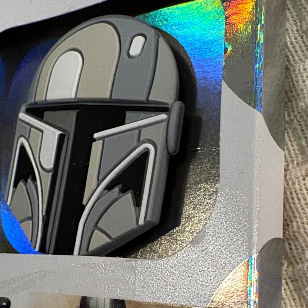PopSocket Mandalorian PopGrip - Black and Gray Rubber NWT